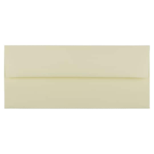 JAM Paper 4.12" x 9.5" Ivory Wove Strathmore Business Envelopes, 50ct.